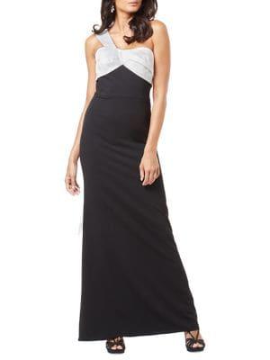 Adrianna Papell One Shoulder Bow-back Gown