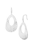 Lord & Taylor Sterling Silver Hammered Oval Dangle Earrings
