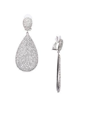 Nina Adore Swarovski Crystal Clip-on Teardrop Earrings
