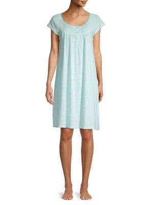 Miss Elaine Printed Short Sleeve Night Dress
