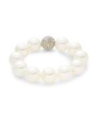 Kenneth Jay Lane Simulated Faux Pearl And Crystal Bracelet