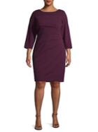Calvin Klein Plus Starburst-stitch Three-quarter Sheath Dress