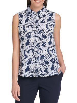 Tommy Hilfiger Paisley Sleeveless Blouse