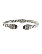Effy Balissima Sterling Silver, Amethyst And 18k Yellow Gold Twisted Bangle Bracelet