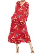 N Natori Floral Zip Caftan