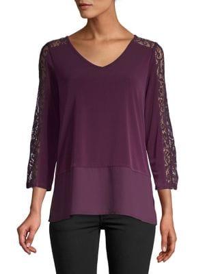 Ivanka Trump Lace Sleeve Blouse