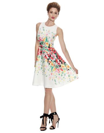Donna Morgan Placed Floral Print Fit And Flare Dress