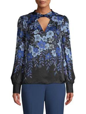 Elie Tahari Siobhan Floral Silk Blouse