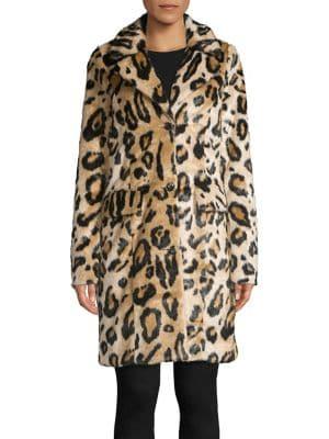 Vero Moda Leopard Print Faux-fur Coat