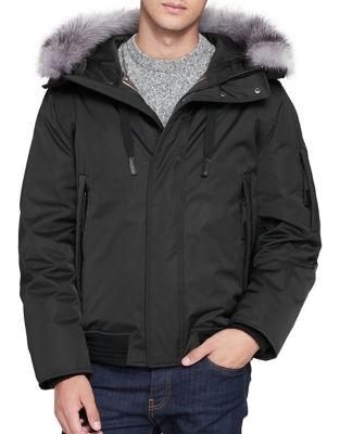 Andrew Marc Fox Fur-trimmed Bomber Jacket