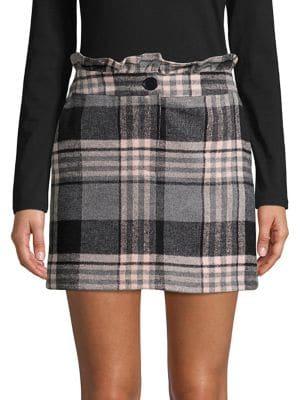 Miss Selfridge Plaid-print Mini Skirt