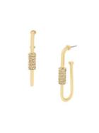 Bcbgeneration Starry Eyed Pave Long Oval Hoop Earrings