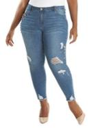 La La Anthony Plus Faux Pearl Skinny Jeans