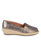 Gentle Souls By Kenneth Cole Metallic Leather Wedge Espadrilles