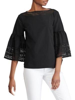Lauren Ralph Lauren Petite Three-quarter-sleeve Top