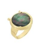 Laundry By Shelli Segal Mother-of-pearl Round Ring