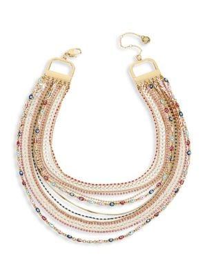 Bcbgeneration Beachcomber Goldtone & Crystal Mystical Eye Link Mixed Layered Chain Necklace