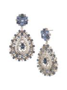 Marchesa Silvertone And Multi-stone Drop Earrings