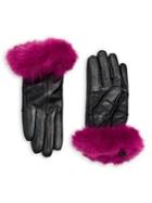Surell Faux-fur Cuff Leather Gloves