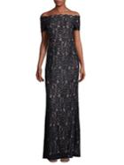 Adrianna Papell Off-the-shoulder Lace Dress
