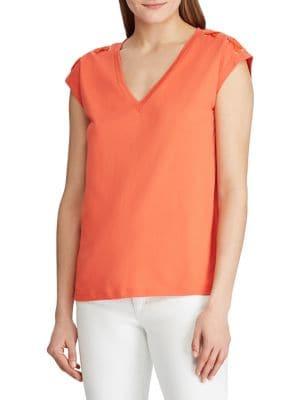 Lauren Ralph Lauren Lace-up Sleeve Top
