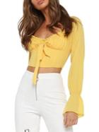 Tiger Mist Ruched Cropped Top