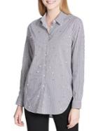 Calvin Klein Embellished Stripe Button-down Shirt