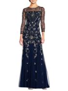 Adrianna Papell Embellished Roundneck Gown