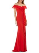 Carmen Marc Valvo Infusion Off-the-shoulder Ruffled Mermaid Gown