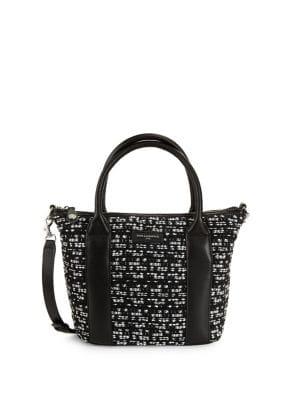 Karl Lagerfeld Paris Convertible Tweed And Leather Tote