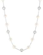 Effy 5mm, 6.5mm And 8mm Freshwater Pearl And Sterling Silver Station Necklace