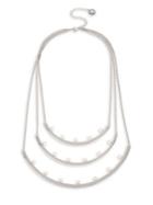 Bcbgeneration Silvertone Multi-row Curved Bar Frontal Necklace