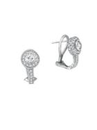 Morris & David 14k White Gold & Diamond Omega Back Earrings - 1.13 Tcw