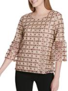 Calvin Klein Embroidered Bell-sleeve Blouse