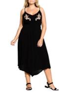 City Chic Plus Seville Floral Embroidered Maxi Dress