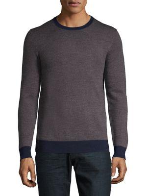 Black Brown Contrast Merino Wool Sweater