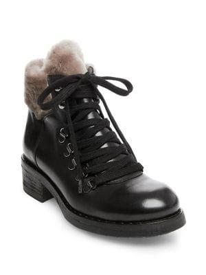Steven By Steve Madden Paloma Leather And Faux-fur Boots