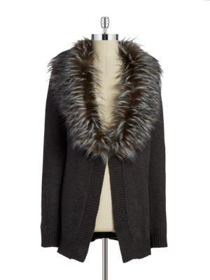 Ivanka Trump Faux Fur-collared Cardigan