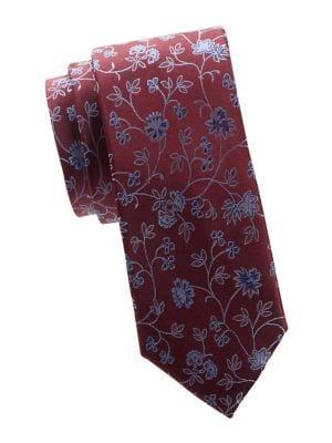 Black Brown Exploded Floral Silk Tie