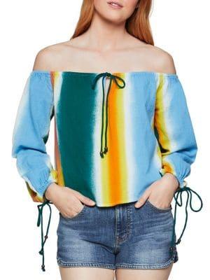 Bcbgeneration Faded Stripe Off-the-shoulder Top