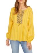 Sanctuary Embroidered Long Sleeve Top