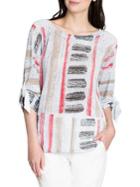 Nic+zoe Petite Peponi Tied-sleeve Top