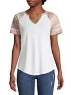 White Crow Camo Splitneck Baseball Tee