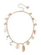 Bcbgeneration Beachcomber Goldtone, Crystal & Shell Mixed Charm Frontal Necklace