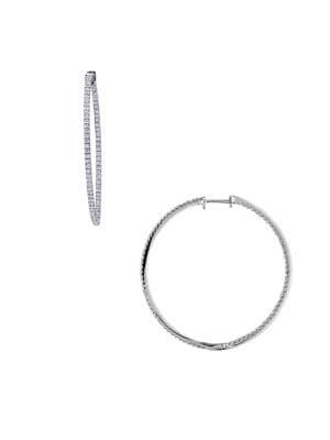 Sonatina Inside Outside 14k White Gold & Diamond Hoop Earrings