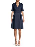Badgley Mischka Platinum Notch Lapel Double-breasted Fit-&-flare Dress