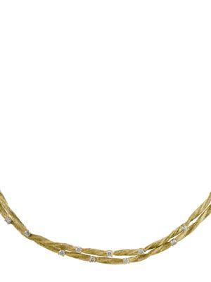 Effy Doro Diamond And 14k Yellow Gold Textured Necklace