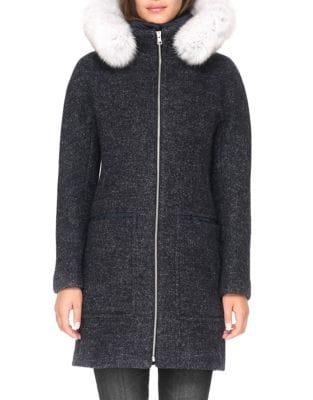 Soia & Kyo Fox Fur-trim Puffer Coat