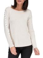 B Collection By Bobeau Amber Studded Long-sleeve Crew Tee