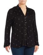 Lucky Brand Plus Printed Button-down Shirt